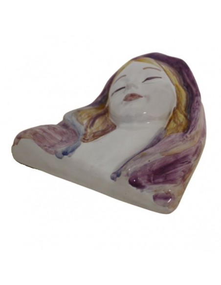 Immagine sacra su bassorilievo in ceramica di Faenza Madonna