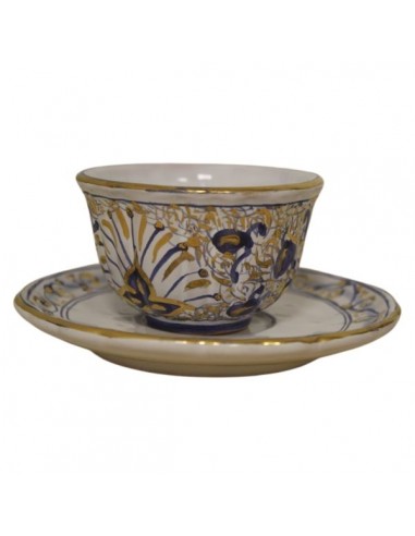 Servizio da caffe in ceramica di Faenza decorazione melograno