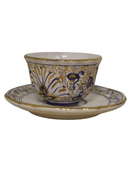 Servizio da caffe in ceramica di Faenza decorazione melograno