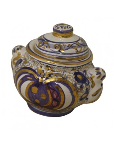 Servizio da caffe in ceramica di Faenza decorazione melograno