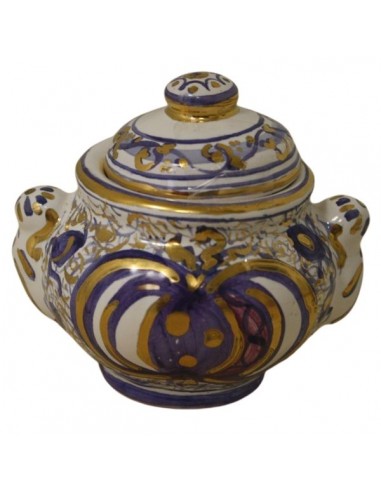 Servizio da caffe in ceramica di Faenza decorazione melograno