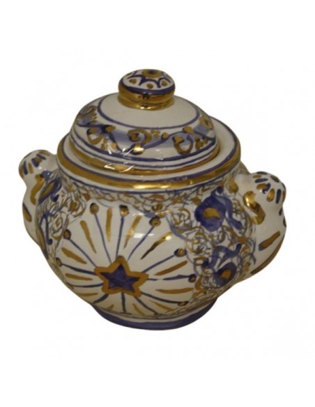 Servizio da caffe in ceramica di Faenza decorazione melograno