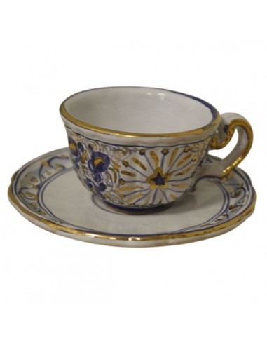 Servizio da caffe in ceramica di Faenza decorazione melograno