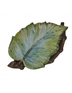 Portaoggetti svuotatasche a foglia in ceramica di Faenza