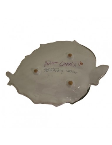 Portaoggetti svuotatasche a foglia in ceramica di Faenza