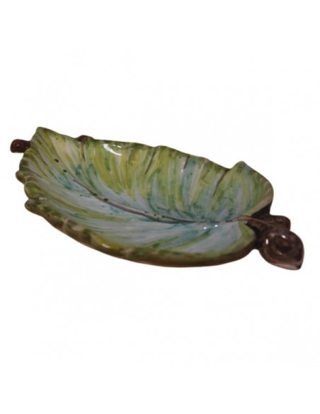 Portaoggetti a foglia in ceramica di Faenza