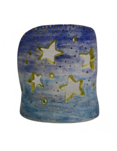 Portacandela e tea light atmosfera con stelle in ceramica