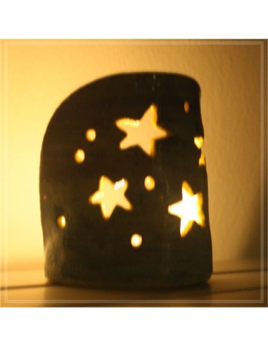 Portacandela e tea light atmosfera con stelle in ceramica
