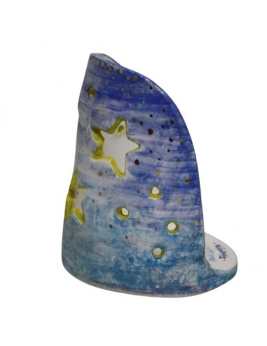 Portacandela e tea light atmosfera con stelle in ceramica