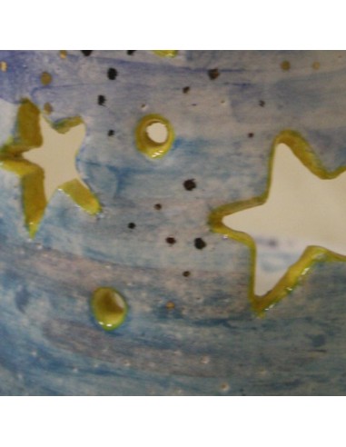 Portacandela e tea light atmosfera con stelle in ceramica