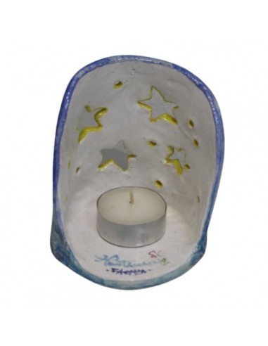 Portacandela e tea light atmosfera con stelle in ceramica