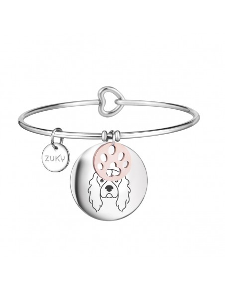 Bracciale in acciaio con incisione cavalier king charles