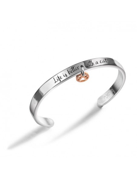 Bracciale in acciaio a fascia cat zuky