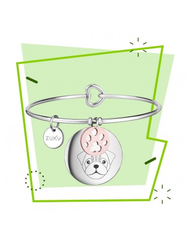 Pug steel bracelet made in italy