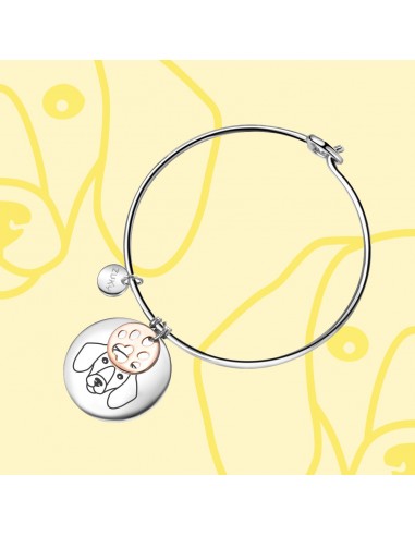 Made in italy dachshund  steel bracelet