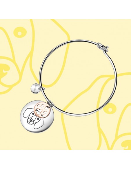 Made in italy dachshund  steel bracelet