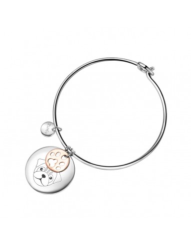 Bracciale rigido in acciaio con incisione carlino