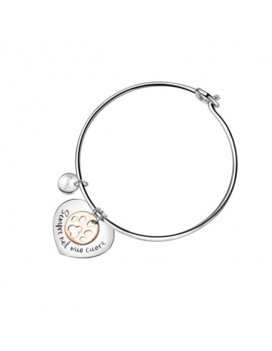 Heart and paw engraved steel bracelet Zuky