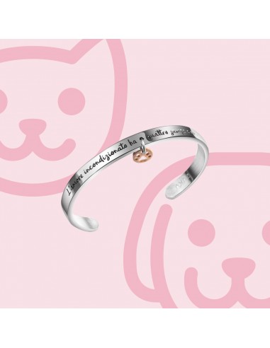 Bracciale a fascia in acciaio amore a quattrozampe