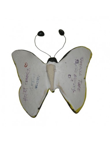 Farfalla in ceramica gialla e nera
