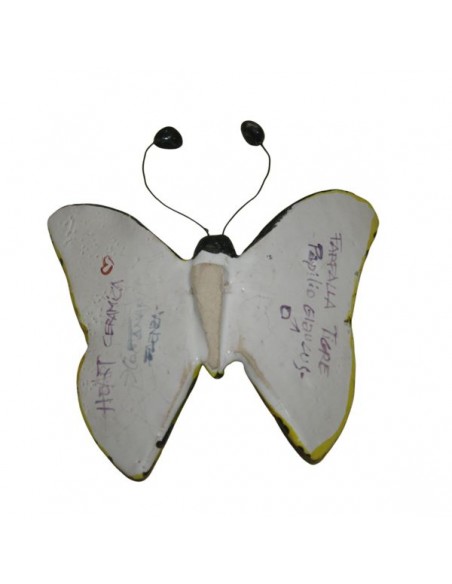 Farfalla in ceramica gialla e nera