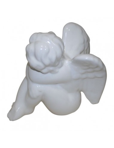 angioletto seduto in maiolica di faenza