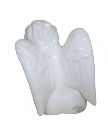 angioletto seduto in maiolica di faenza