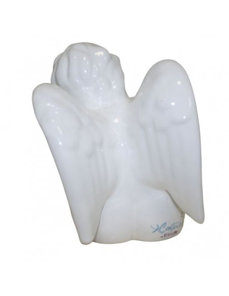 angioletto seduto in maiolica di faenza