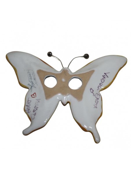 Farfalla in ceramica di faenza decorata a mano made in italy