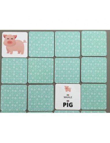 gioco di memoria per abbinare immagini e parole ed imparare la lingua inglese