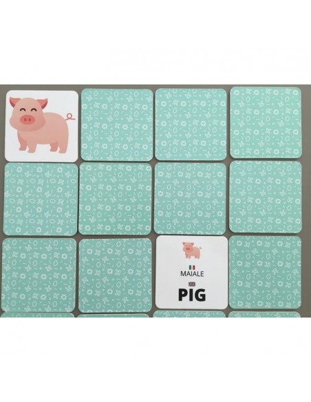 gioco di memoria per abbinare immagini e parole ed imparare la lingua inglese