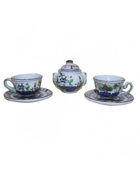 Servizio da caffe in ceramica decorato garofano