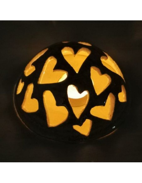 Lampada in ceramica di faenza da tavolo