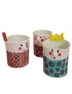 simpatiche tazze in ceramica decorate a mano da Vania Bellosi