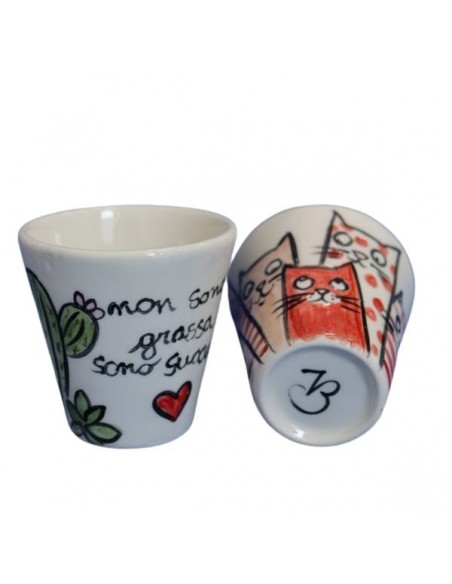 Tazzine in ceramica illustrate da Vania Bellosi